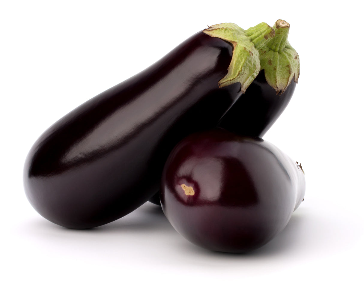 Reife Auberginen mit glänzender Schale