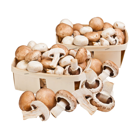 Korb Champignons braun